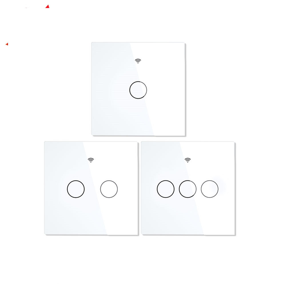MOES ZigBee Crystal Glass Wall Touch Smart Light Switch with Neutral Wire/No Neutral Wire,No Capacitor white black golden Smart Life/Tuya 2/3 Way