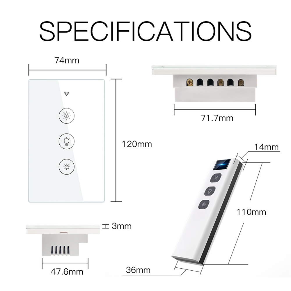 MOES WiFi RF Smart Light Dimmer Switch, Smart Life03