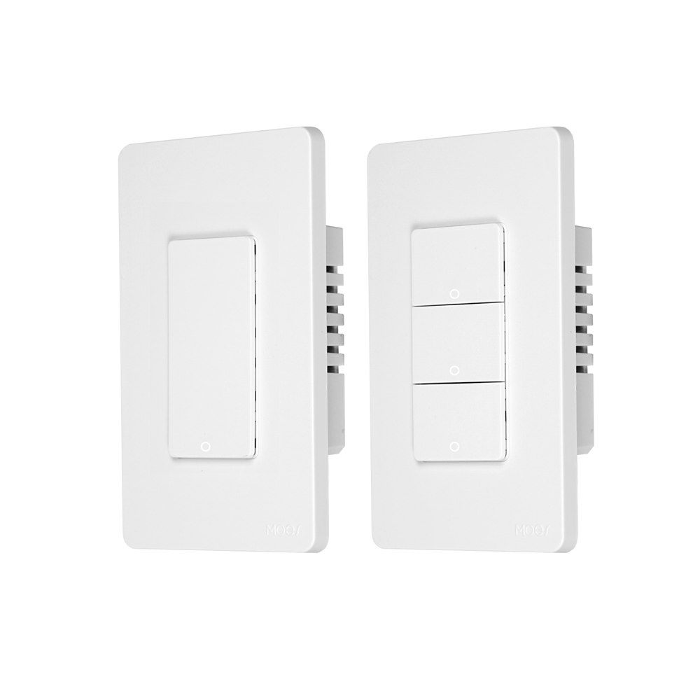 MOES Tuya ZigBee Smart Switch US Version 1-4 Gang Outgoing Ground Neutral Wire App Remote Control Work With Alexa Google Home