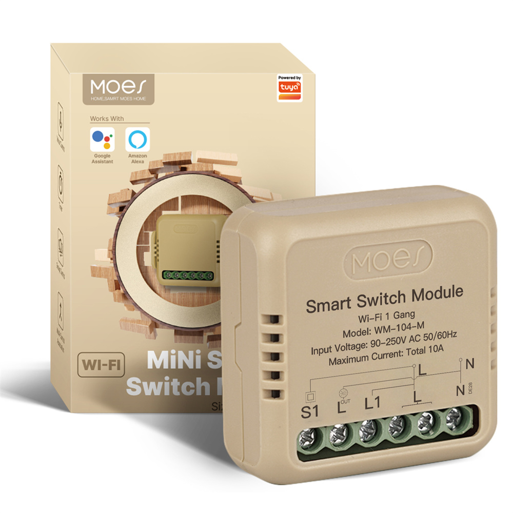 MOES Tuya WiFi Mini Smart Switch Module Relay Timer Home Automation Voice Control Google Home Alexa